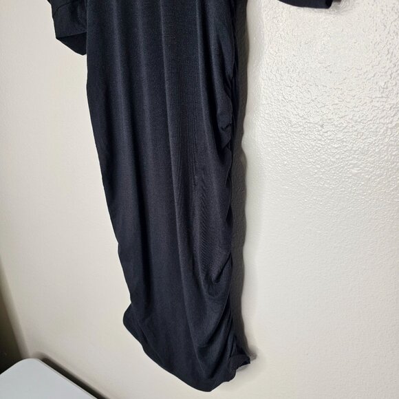 Y2K Guess By Marciano S Black Mini Dress Batwing Cowl Neck Going Out Clubbing - Picture 2 of 6